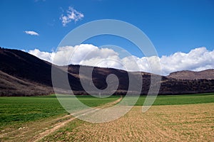 Amazing mountainous landscape close to lake Cheimaditida, Florina, Greece