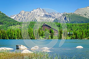 Amazing mountiain lake and high peaks