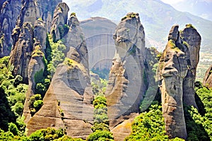 Amazing natural cliffs in mountains of Meteors