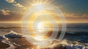 Amazing natural scenery of ocean waves