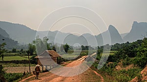 The amazing nature and karstic formation around vang vieng, Vientiane Province, laos