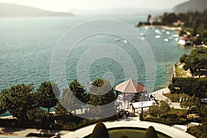 Amazing nature sea landscape with an arbor of french resort n an