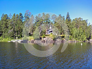 Amazing nature of Valaam island and the Church. The wonderful island of Valaam is located on lake Ladoga, Karelia. Balaam - step