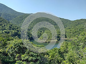 Amazing nature view beach irrigation Resorvoir in Hong Kong Tai tam country park waterworks Heritage trail