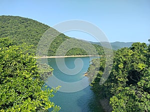 Amazing nature view beach irrigation Resorvoir system in Hong Kong Tai tam country park waterworks Heritage trail