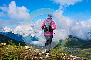 Amazing nature view on the way to Trolltunga. Location: Scandinavian Mountains, Norway, Stavanger. Artistic picture. Beauty world