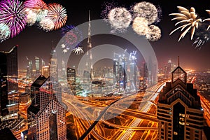 New Year fireworks display in Dubai, UAE