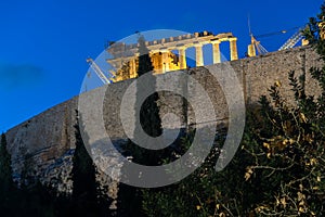 Amazing night photo of Acropolis of Athens, Greece