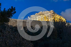 Amazing night photo of Acropolis of Athens, Greece