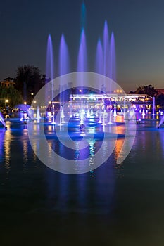 Amazing Night photo of Singing Fountains in City of Plovdiv