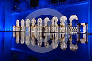 Amazing night view at Mosque, Abu Dhabi, United Arab Emirates