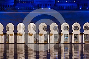 Amazing night view at Mosque, Abu Dhabi, United Arab Emirates