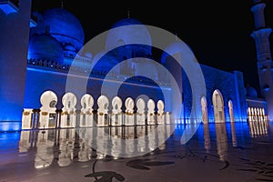 Amazing night view at Mosque, Abu Dhabi, United Arab Emirates