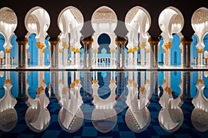 Amazing night view at Mosque, Abu Dhabi, United Arab Emirates