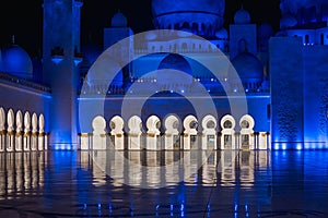 Amazing night view at Mosque, Abu Dhabi, United Arab Emirates