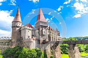 Corvinesti castle in the middle of transylvania, Hunedoara, Romania