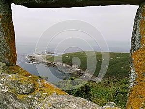 Framed view of the ocean from Ons island photo