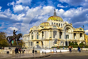 Amazing palace of fine arts architectural masterpiece in Mexico City