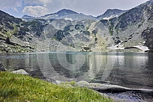 Amazing panorama of Banderishki Chukar Peak and The Fish Lake, Pirin Mountain