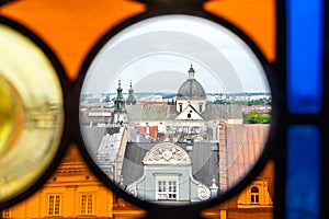 Amazing panorama of Krakow from the Town Hall Tower