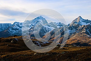 Amazing panorama from matterhorn glacier paradise to Zermatt