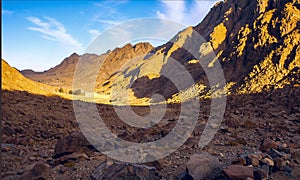 Amazing panorama of the Monastery of St. Catherine, Mount Moses, Sinai