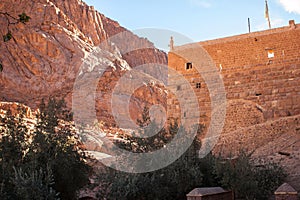 Amazing panorama of the Monastery of St. Catherine, Mount Moses, Sinai