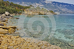 Amazing panorama of Pesada beach, Kefalonia, Greece photo