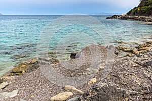 Amazing panorama of Pesada beach, Kefalonia, Greece photo