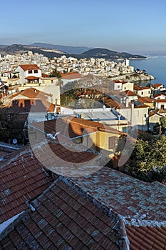 Amazing Panorama to old town of Kavala, East Macedonia and Thrace