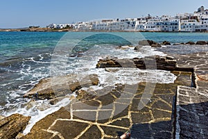 Amazing Panorama of town of Naoussa, Paros island, Greece