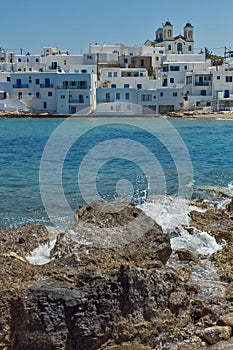 Amazing Panorama of town of Naoussa, Paros island, Greece