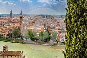 Amazing panorama of Verona in Italy