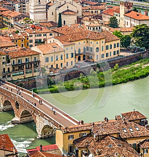 Amazing panorama of Verona in Italy