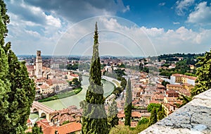 Amazing panorama of Verona in Italy