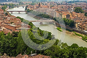 Amazing panorama of Verona in Italy