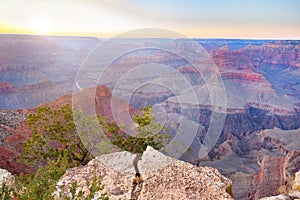 Amazing panorama view of Grand Canyon next to Hopi Point