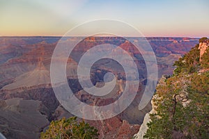 Amazing panorama view of Grand Canyon next to Hopi Point