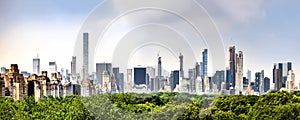 Amazing panorama view of New York city skyline and Central Park