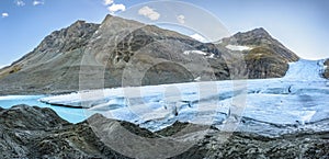 Amazing panorama view of Steindalsbreen Glacier in North Norway