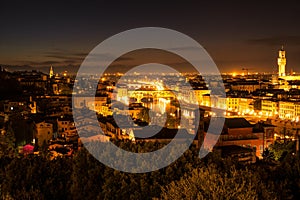 Night view of Florence city, Italy