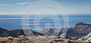 Amazing panoramic shot of the Adriatic Sea taken from Mount Velebit in Croatia