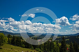 Amazing Panoramic View of the Mighty Carpathians Mountains