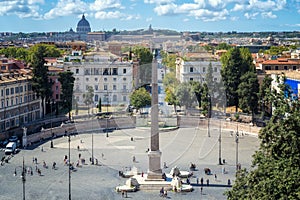 Aerial view of Piazza del Popolo, Rome, Italy