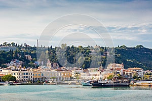 Amazing Panoramic view of Zakynthos Trade Port, Shipping, Zakynthos, Greece