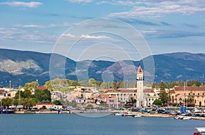 Amazing Panoramic view of Zakynthos Trade Port, Shipping, Zakynthos, Greece