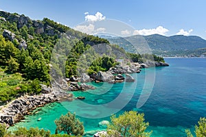 Beautiful Jale beach between Himare and Dhermi on albanian riviera, Albania photo