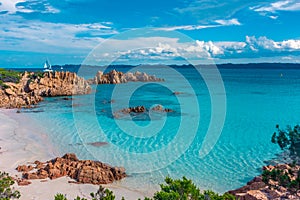 Amazing pink sand beach in Budelli Island, Maddalena Archipelago, Sardinia