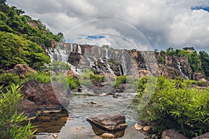 Amazing Pongour Waterfall is famous and most beautiful of fall in Vietnam. Not far from Dalat city estimate 45 Km. Dalat, Vietnam