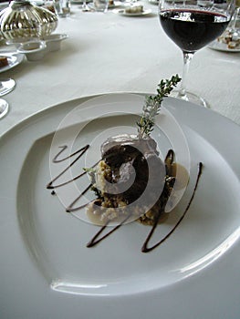 Amazing Portugese gourmet food and port  wine photo